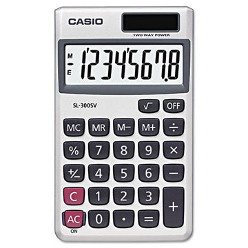 Casio® Sl-300sv Handheld Calculator, 8-digit Lcd freeshipping - TVN Wholesale